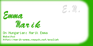 emma marik business card